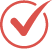 red check mark